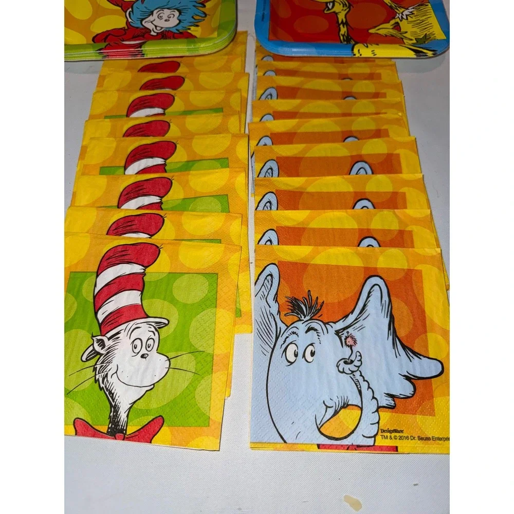 Dr Seuss Party Supplies Set DesignWare Plates Napkins Cat in the Hat Horton 2016